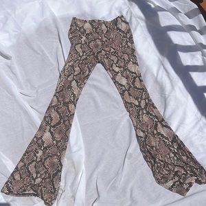 Snakeskin flare pants!